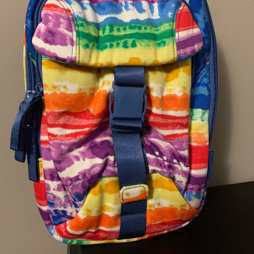VERA BRADLEY Cotton Utility Sling Backpack - Love Stripe Collection Print